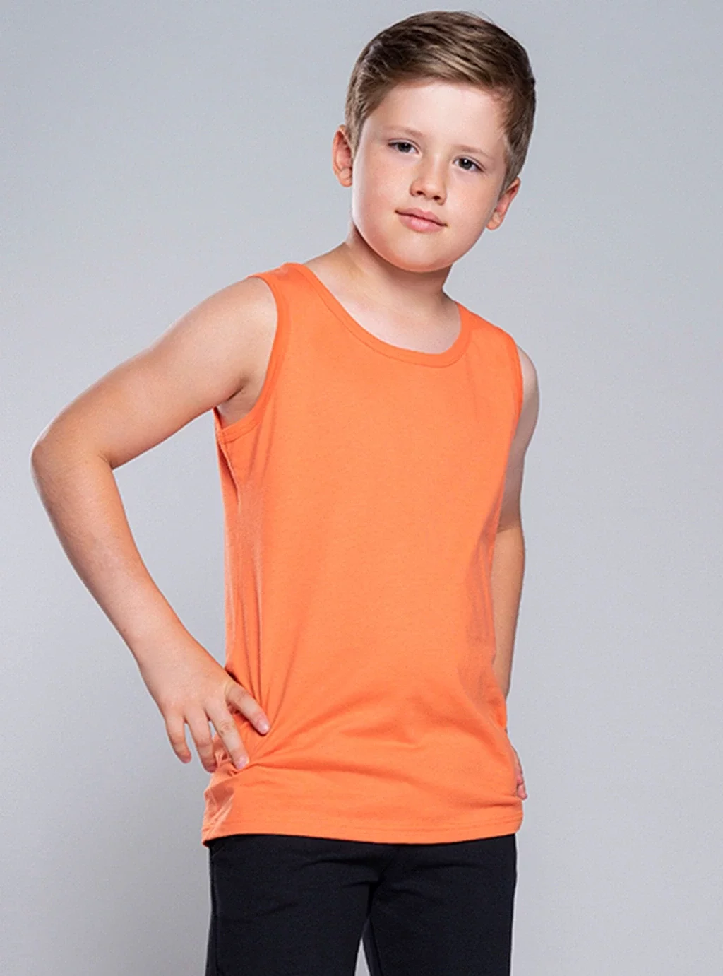 Chlapecké tričko Tytus se širokými ramínky, oranžové