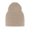 Dámská jarní/zimní čepice béžová 100% extra fine merino vlněná Sophie