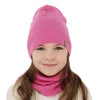 Komplet jesenný/jarný dievčenský čiapka a tunel černý 100% extrafine merino vlna Ricona