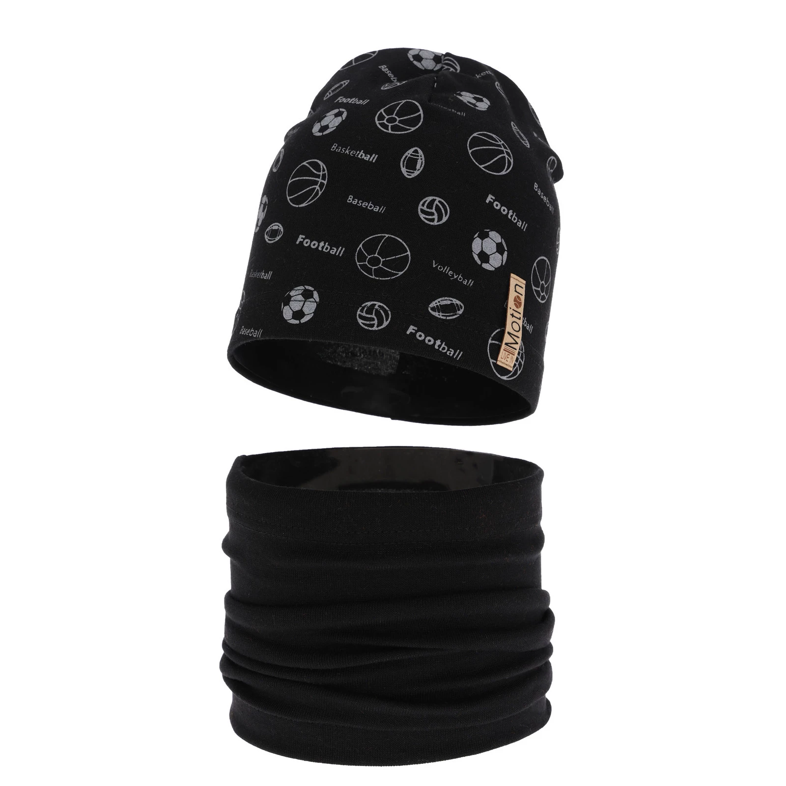 Komplet podzimní/jarní chlapecký: čepice a tunel černý Paolo