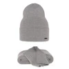 Dámský jarní/zimní set: čepice a šála šedý 100% extra fine merino vlna Melpomena