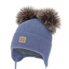 Chlapecká zimní čepice, modrá, 100% merino vlněná, podšitá vlněným polarem, Tambor