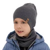 Komplet podzimní/jarní chlapecký: čepice a tunel khaki 100% extrafine merino vlna Richi