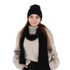 Dámský jarní/zimní set: čepice a šála černý 100% extra fine merino vlna Melpomena