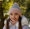 Komplet zimní dívčí: čepice a tunel růžový Kolumbina