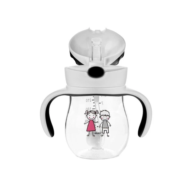 AKUKU Bidon Cup se zátěžovým brčkem Penguin Grey
