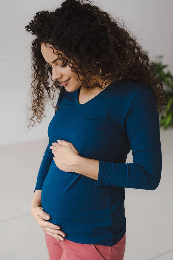 Milk Shirt poseidon těhotenská a kojící halenka s výstřihem do V
