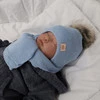 Komplet zimný chlapčenský: čiapka a šál modrý merino vlna Anastazy