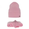 Dámský jarní/zimní set: čepice a šála różowy 100% extra fine merino vlna Melpomena