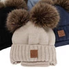 Chlapecká čepice a nákrčník, zimní set, modrý, 100% merino vlna, podšitý vlněným polarem, Ronik