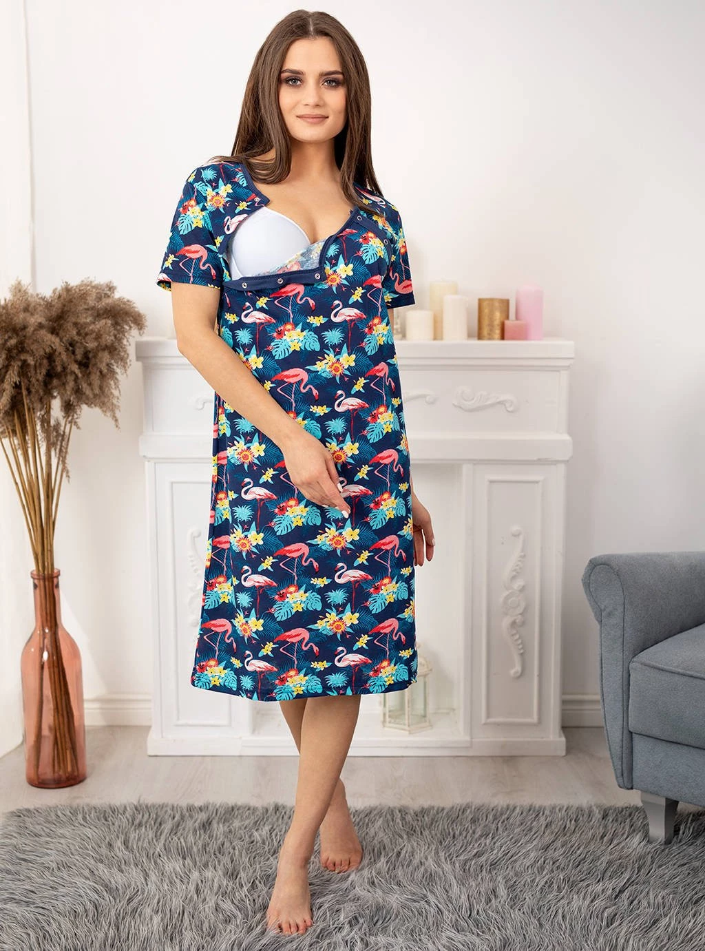 Těhotenská košilka Bahama Flamingos