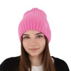 Dámská zimní čepice růžová 100% extra fine merino vlněná Ariga