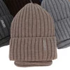 Komplet zimní chlapecký: čepice a tunel, camel, s merino vlnou, podšitý fleece, Banasko