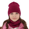 Komplet jesenný/jarný dievčenský čiapka a tunel černý 100% extrafine merino vlna Chelsie