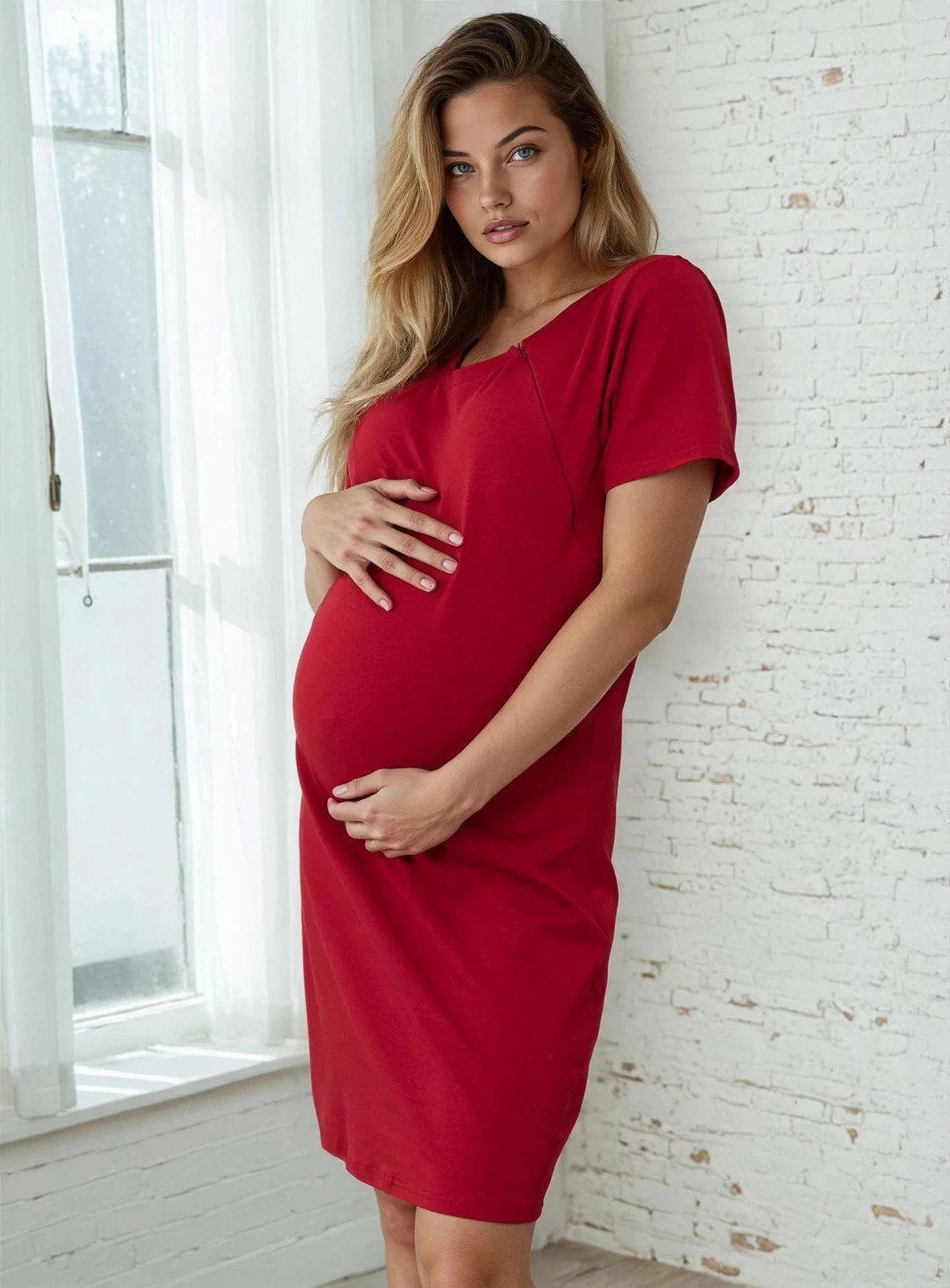 Těhotenská košilka Kamila - bordó