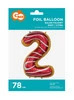 Zlatý dortový balónek číslo "2" -78cm