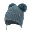 Chlapecká zimní čepice, modrá, 100% merino vlněná, podšitá vlněným fleecem, Kovu