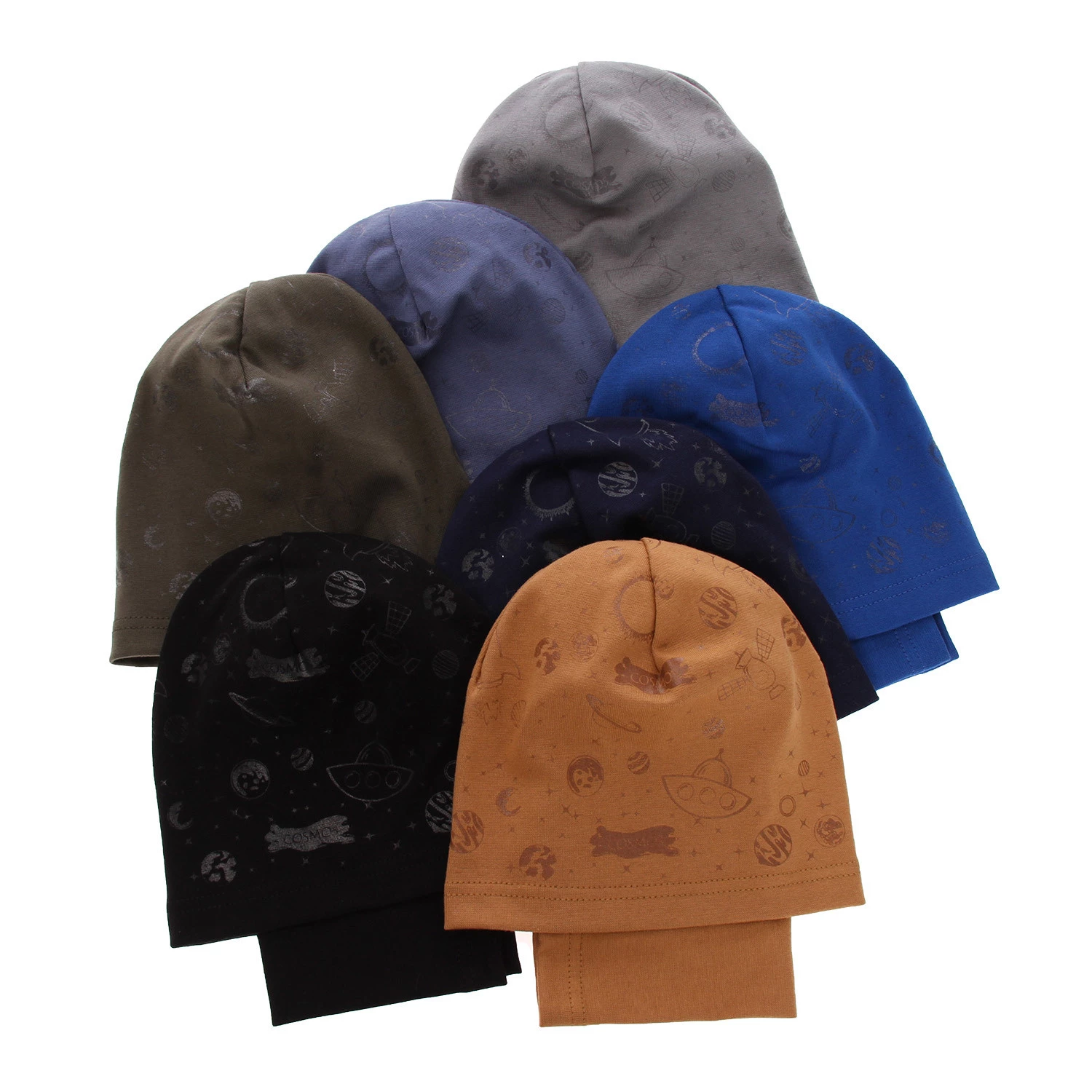 Komplet podzimní/jarní chlapecký: čepice a tunel khaki Kosmos