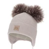 Chlapecká zimní čepice, béžová, 100% merino vlněná, podšitá vlněným polarem, Tambor