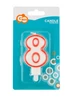 Číselná svíčka "8" - Červený obrys