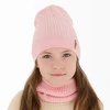 Komplet jesenný/jarný dievčenský čiapka a tunel šedý 100% extrafine merino vlna Chelsie