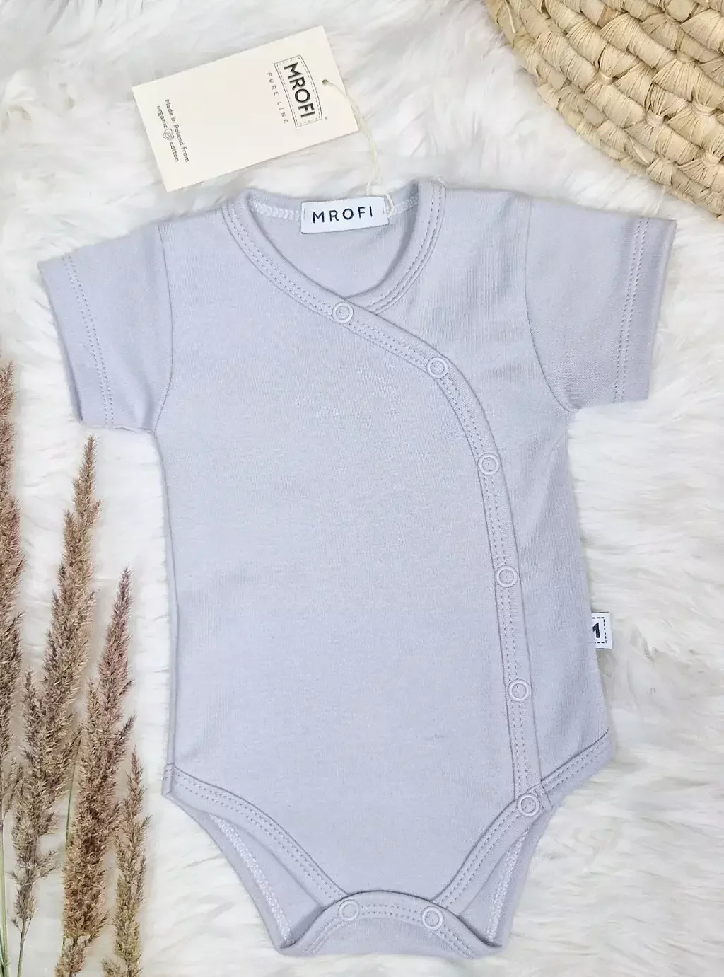 Kojenecké body MROFI Obálkové - Šedé