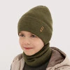 Komplet podzimní/jarní chlapecký: čepice a tunel camel 100% extrafine merino vlna Bruce