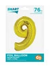 Zlatý balónek Smart s číslem "9" -76cm