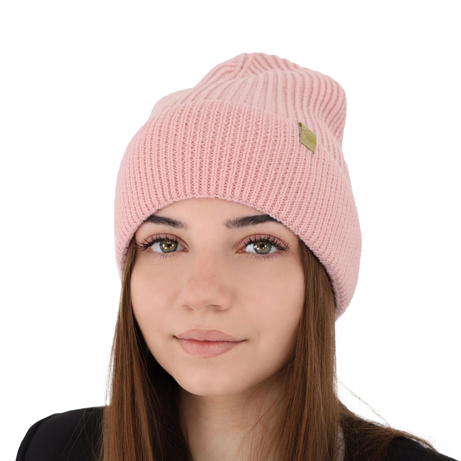 Dámská zimní čepice růžová 100% extra fine merino vlněná Isla