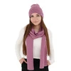 Dámský jarní/zimní set: čepice a šála růžový 100% extra fine merino vlna Melpomena