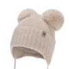 Chlapecká zimní čepice, béžová, 100% merino vlněná, podšitá vlněným polarem, Kovu