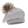 Dámský zimní baret šedý merino vlnená Bonnie
