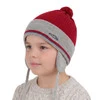 Čepice podzimní/jarní chlapecká červená s bambulí Jacob
