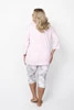 Dámské pyžamo Dracaena, 3/4 rukáv. 3/4 kalhoty růžové/potisk