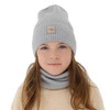 Komplet podzimní, jarní dívčí: čepice a tunel, camel, 100% merino vlna, Vanita