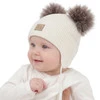 Dívčí zimní čepice, krémová, 100% merino vlněná, podšitá vlněným fleecem, zavazovací, Trudina