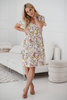  Lovely Dress těhotenské a kojící šaty, krátké rukávy, krémové s květinami