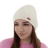 Dámská zimní čepice, krémová, s merino vlnou Shila