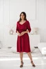 Lovely Dress Midi těhotenské a kojící šaty, 3/4 rukáv, červené