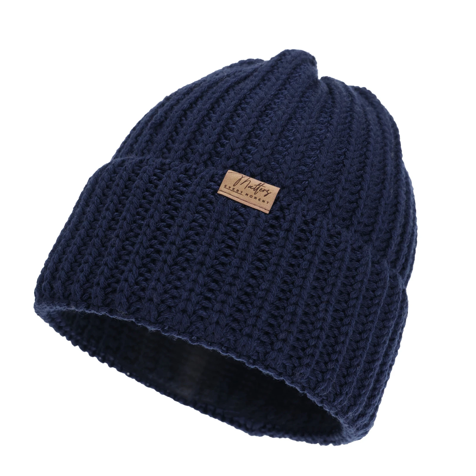 Dámská zimní čepice, tmavě modrá, 100% merino vlněná, Lano