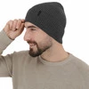 Pánská zimní čepice šedá 100% extra fine merino vlněná Thorin