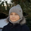 Komplet zimní chlapecký: čepice a tunel zelený s bambulí Wiliam