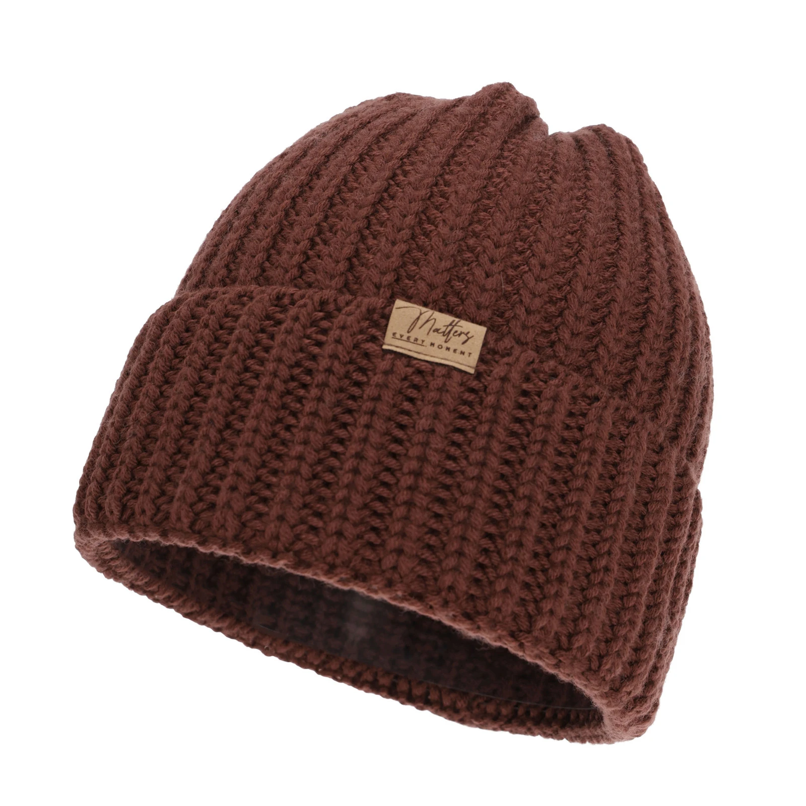 Dámská zimní čepice, zimní, hnědá, 100% merino vlněná, Lano