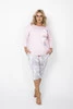 Dámské pyžamo Dracaena, 3/4 rukáv. 3/4 kalhoty růžové/potisk