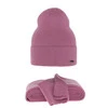 Dámský jarní/zimní set: čepice a šála růžový 100% extra fine merino vlna Melpomena