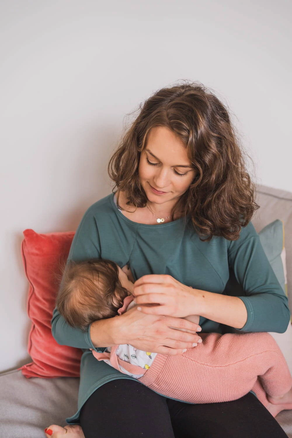 Maminka mořská zelená těhotenská a kojící halenka/tunika