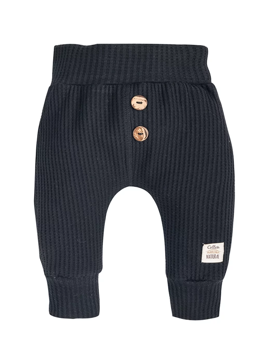 Přírodní vafle dětské kalhoty - černé