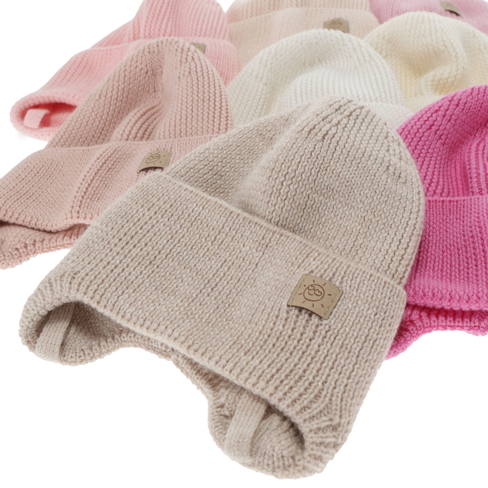 Dívčí zimní, podzimní, jarní čepice, růžová, 100% merino vlněná, zavazovací, Bafra