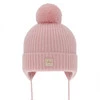 Dievčenská zimná čiapka růžová 100% extra jemná merino vlnená s podšívkou z vlnené Hakkari