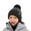 Komplet zimný chlapčenský: čiapka a tunel černý s bambuľou Leo